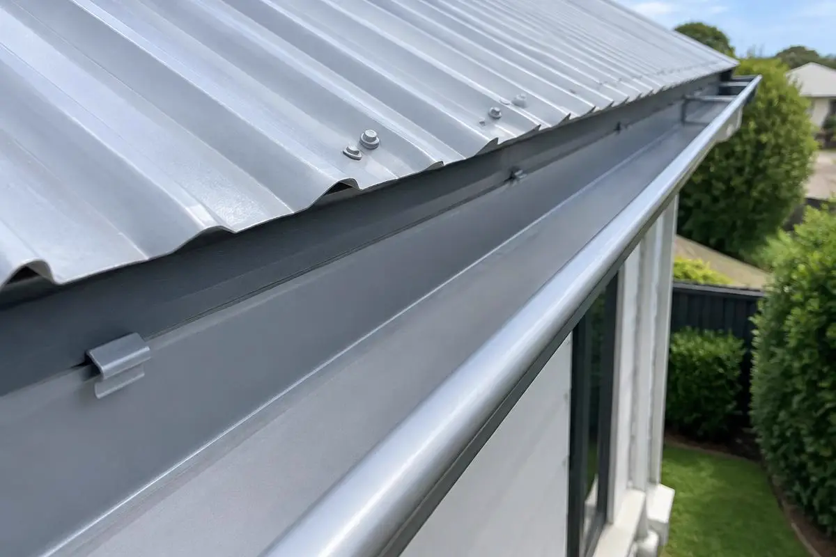 Clean metal gutter after a Gutter Gang clean